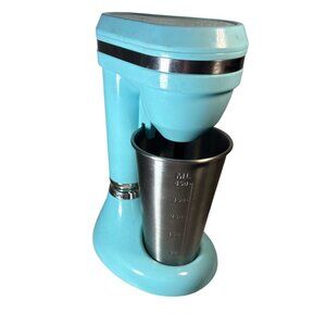 Brentwood SM-1200B Aqua Blue Milkshake Maker 100W Stainless Steel Cup 450ml